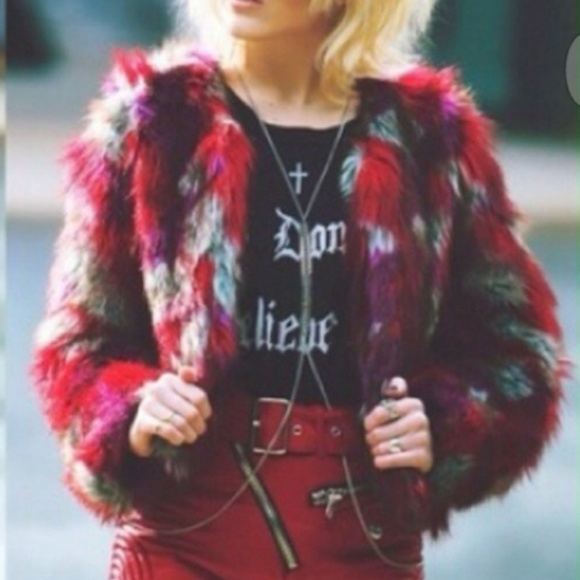 UNIF Jackets & Blazers - UNIF Patched Faux Fur Jacket